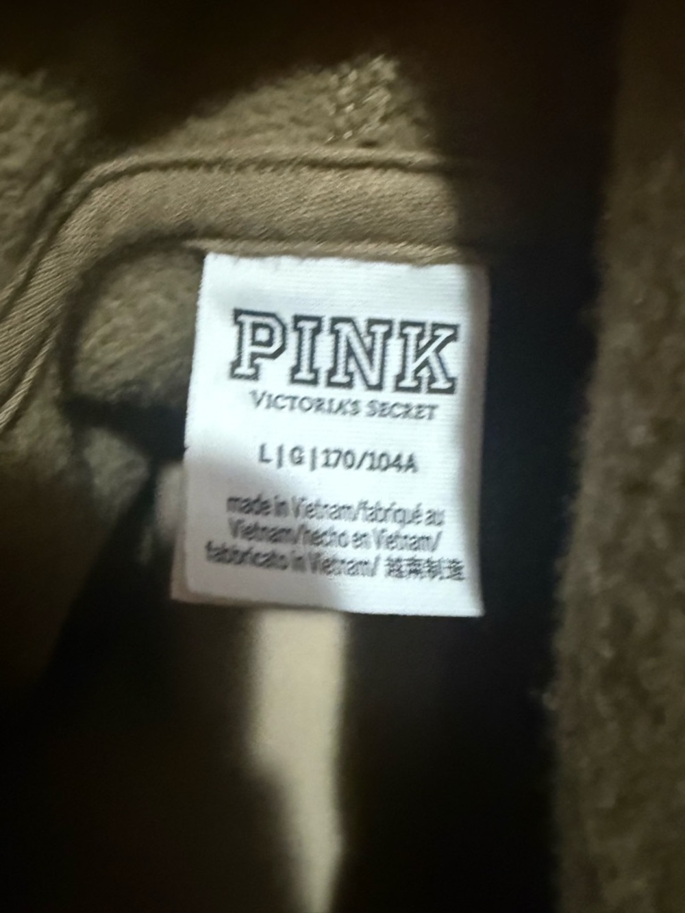 PINK Victoria's Secret Olive Green Fleece Hoodie Set - Picture 4 of 5